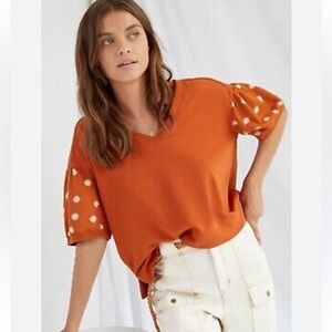 Anthropologie DAILY PRACTICE burn orange set oversized top Tassel Joggers medium